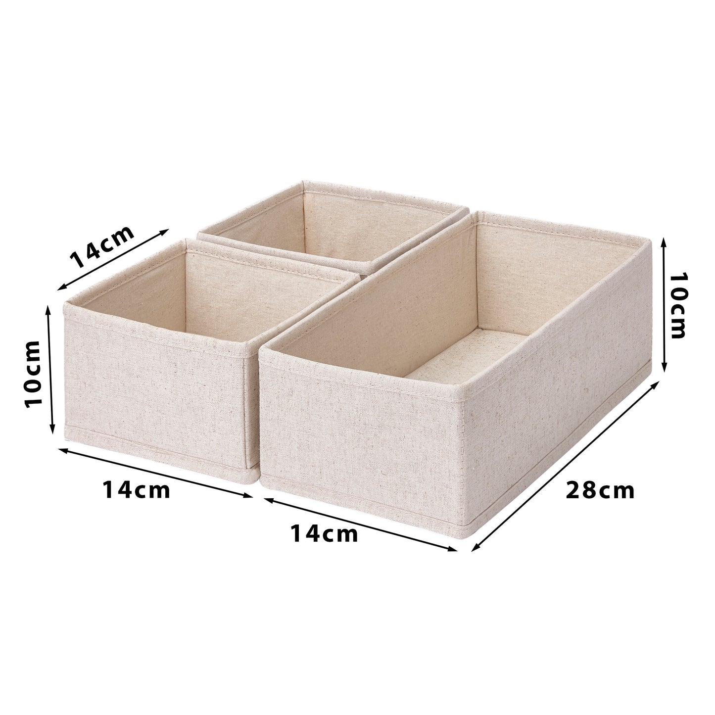 Caja Organizador De Tela Apilable Ropa Placard Ropero Set X3