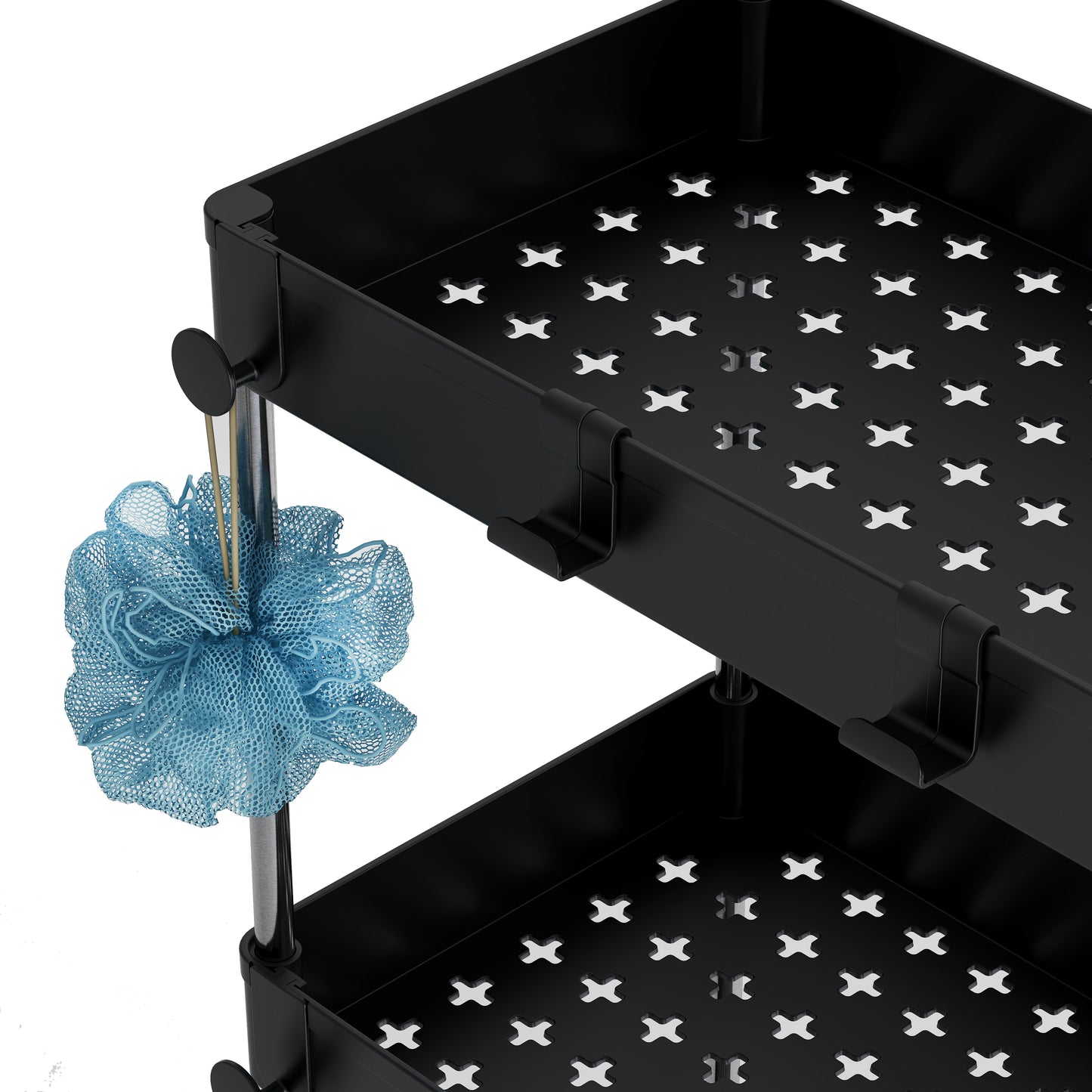 Estante Organizador Negro de 2 Niveles Pack X 2 Unidades