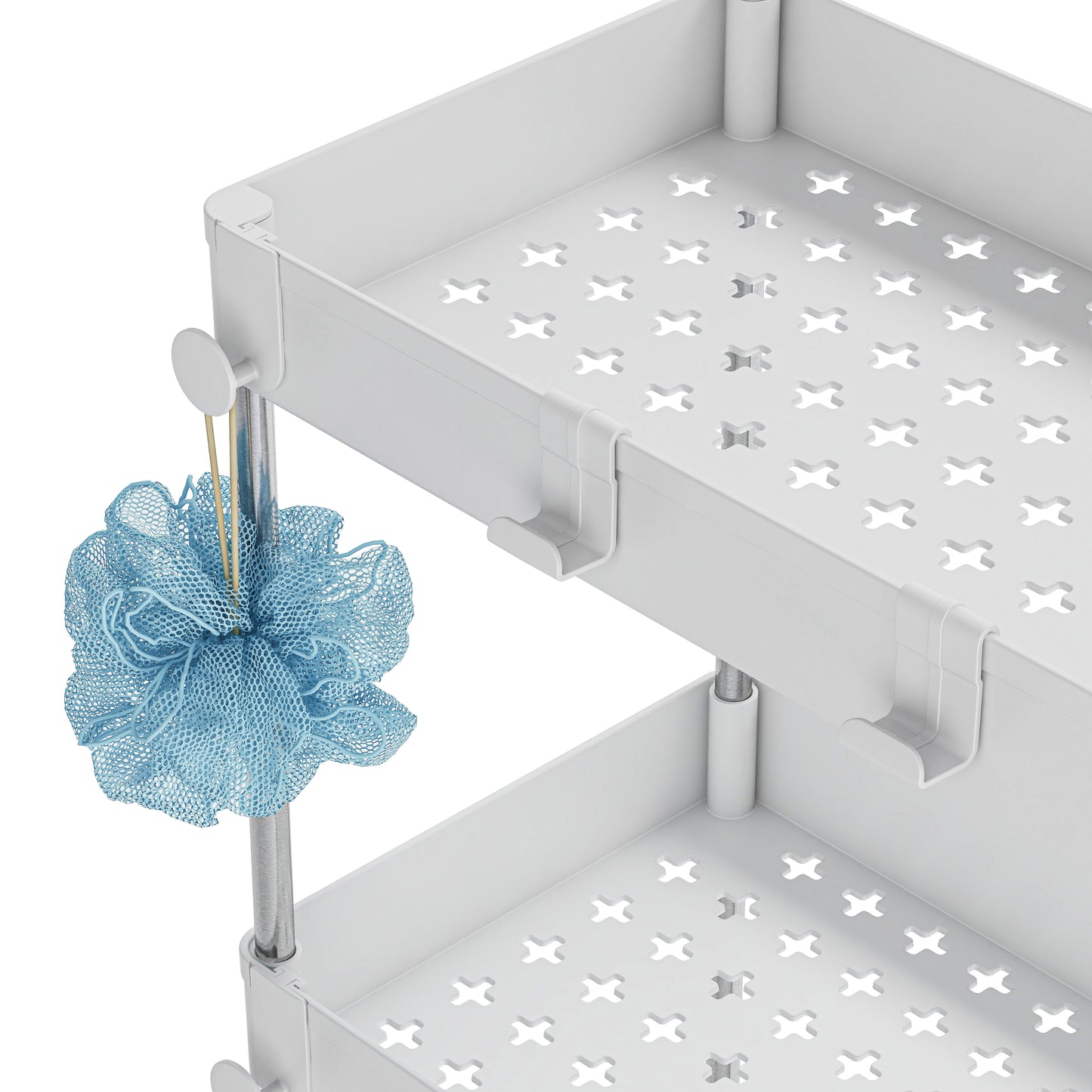 Estante Organizador Blanco de 2 Niveles Pack X 2 Unidades