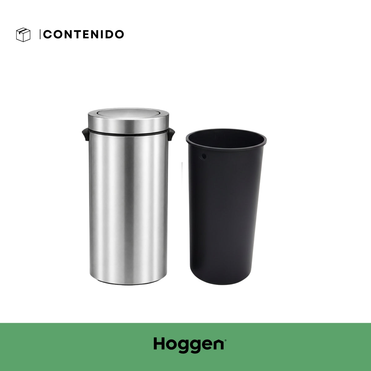 Cesto de Basura Acero Inoxidable Vaiven 40 Lts