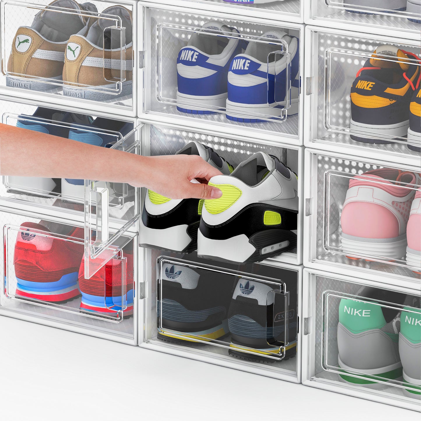 Caja Organizadora Para Zapatos por 12 Unidades con Apertura Frontal Horizontal