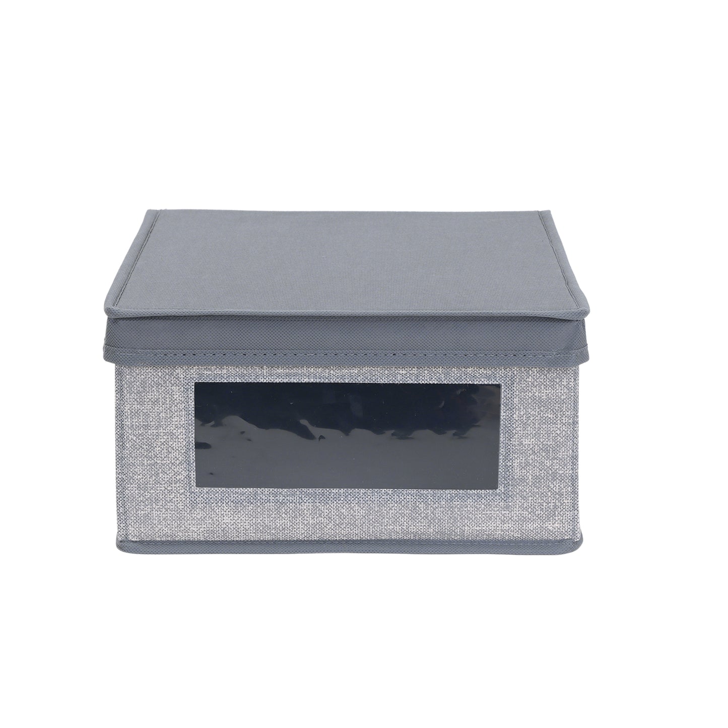 Caja Organizadora De Tela Con Tapa Plegable Gris