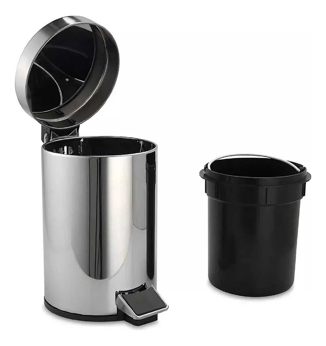 Cesto Tarro Tacho Papelera Con Pedal Acero Inoxidable 5 Lts