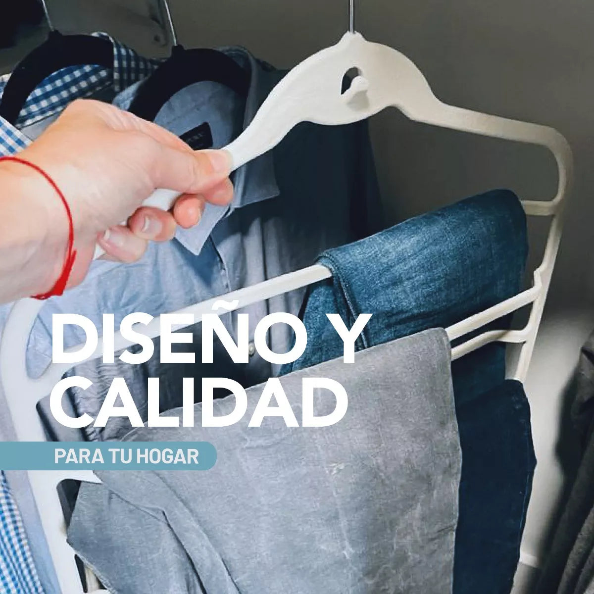 Percha Pantalonera de Terciopelo Beige