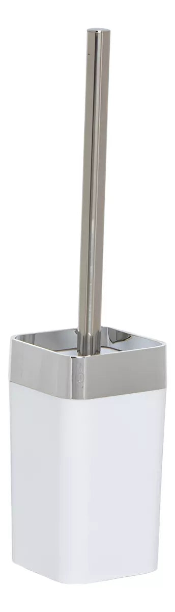 Escobilla base cuadrada blanca mate y aluminio