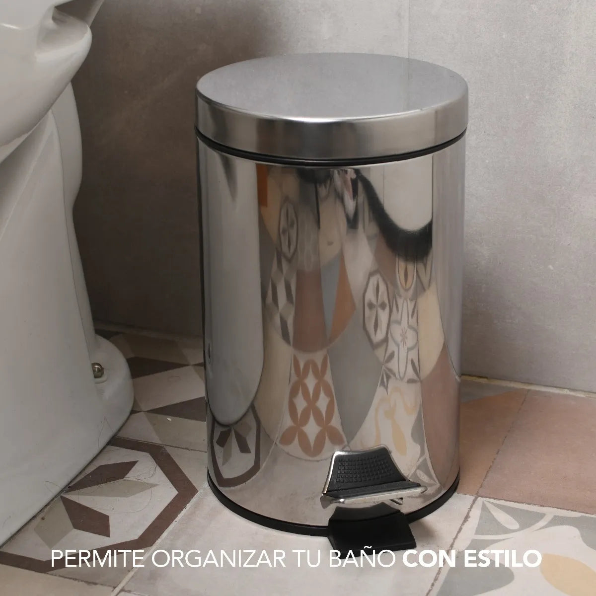 Cesto Tarro Tacho Papelera Con Pedal Acero Inoxidable 5 Lts