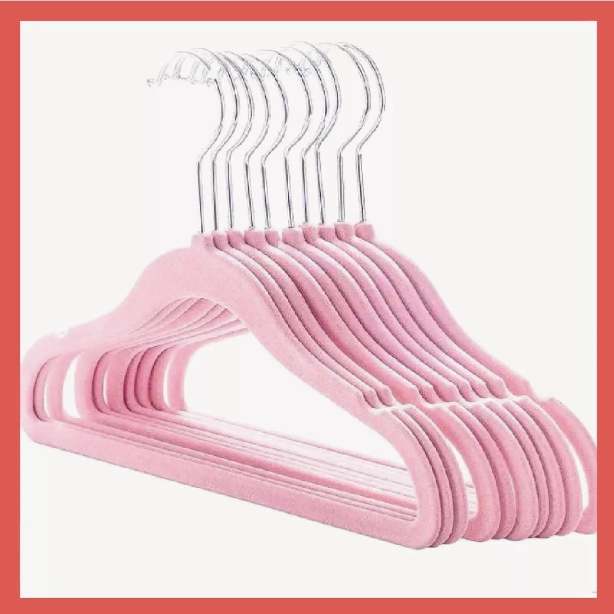 Perchas de Terciopelo Rosa para Niños X 50 Unidades