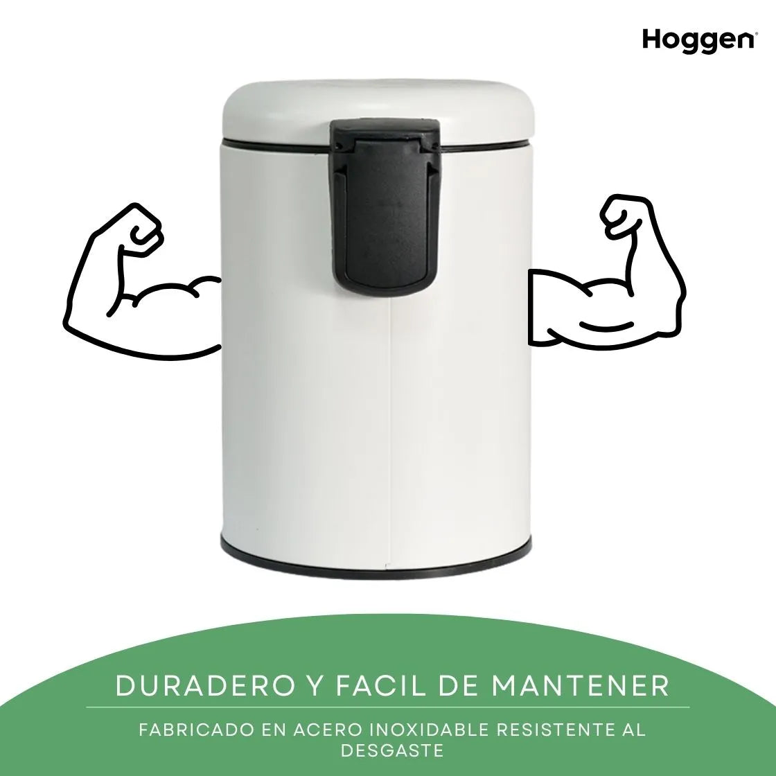 Cesto de Basura Redondo Acero Inoxidable Blanco 3 Lts