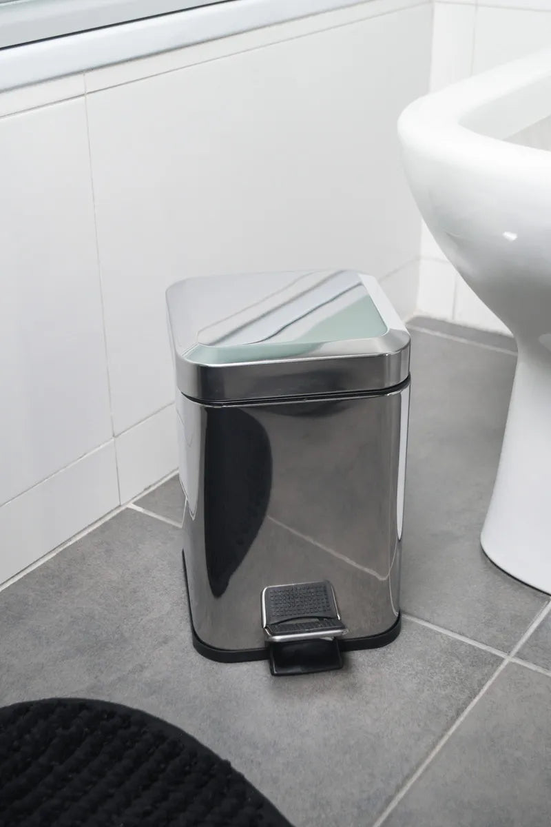 Cesto de Basura Cuadrado de Acero Inoxidable 3 Lts