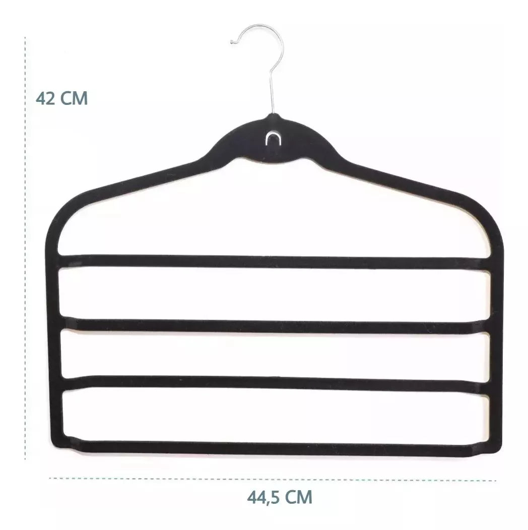 Percha Terciopelo Pantalonera Negra x 10 Unidades