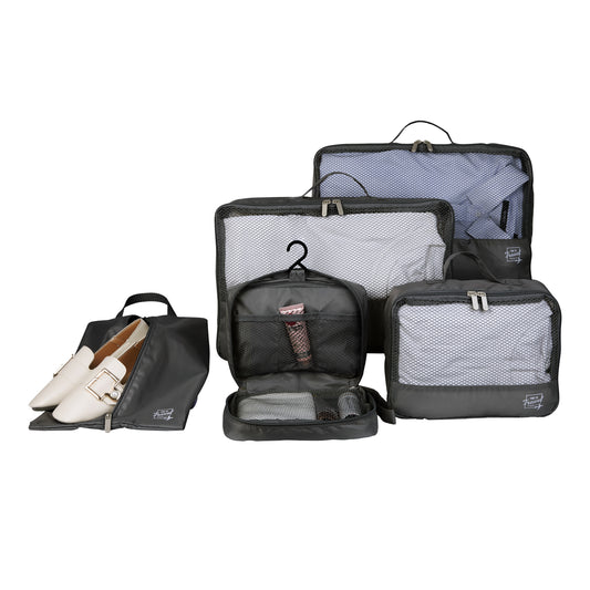 Fundas Organizadoras de Viaje Negro Pack 5 Unidades