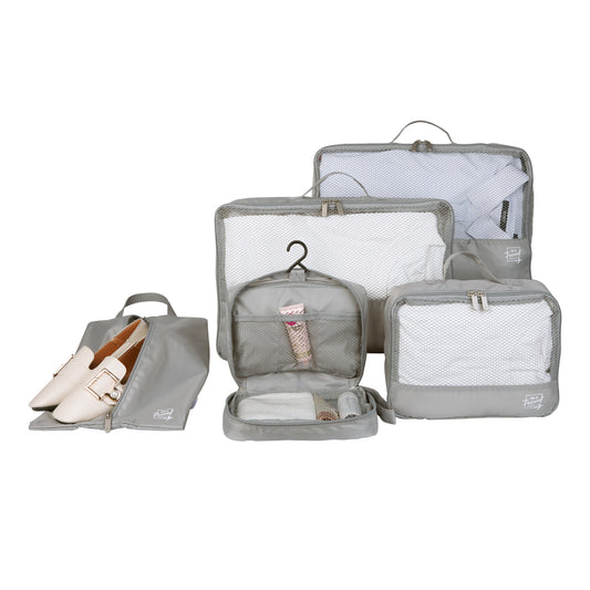 Fundas Organizadoras De Viaje Gris Pack 5 Unidades