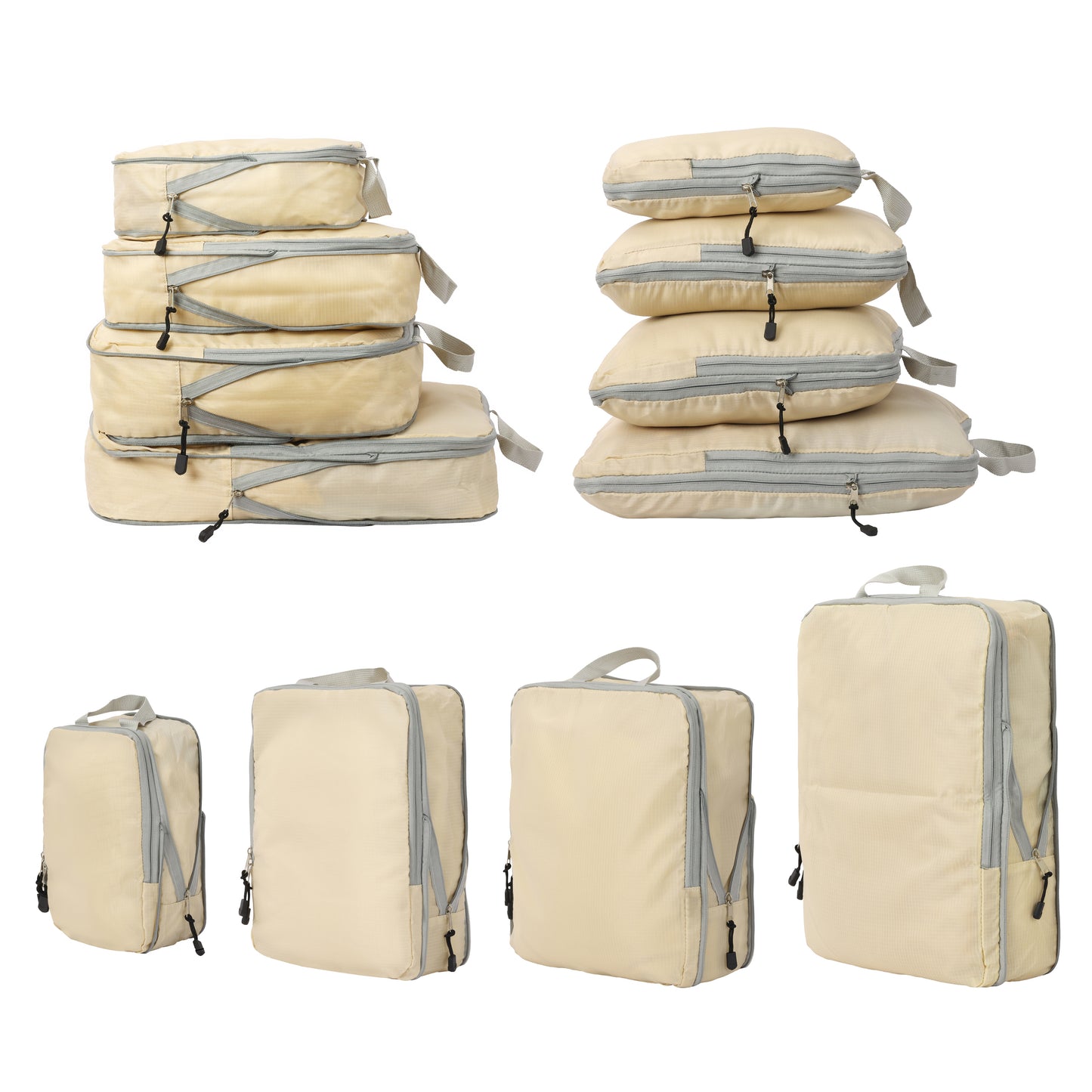 Fundas Organizadoras De Viaje Beige Pack 4 Unidades