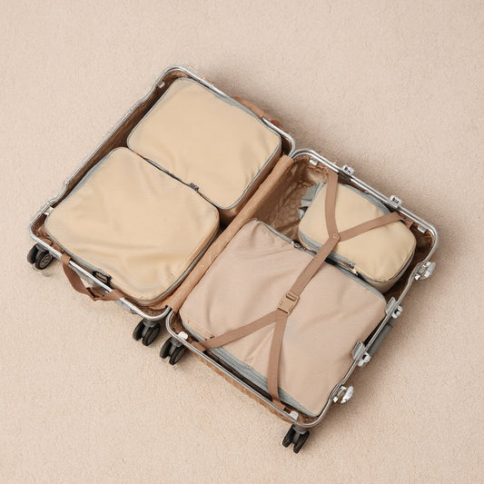 Fundas Organizadoras De Viaje Beige Pack 4 Unidades