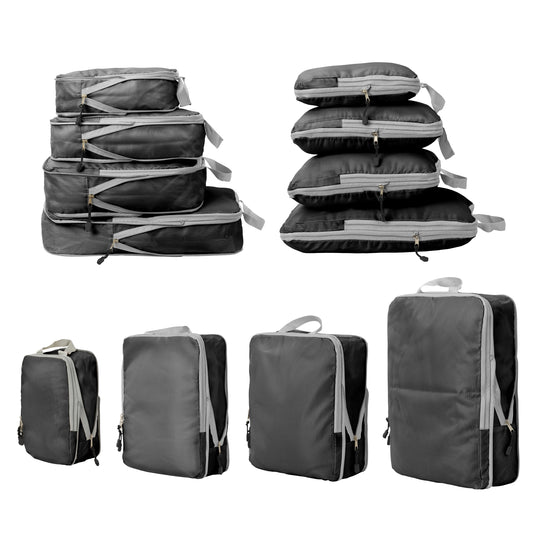 Fundas Organizadoras De Viaje Negro Pack 4 Unidades