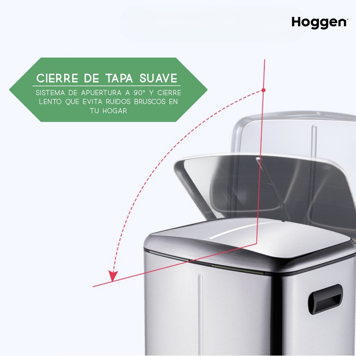 Cesto a pedal doble compartimento acero inoxidable 40 lts
