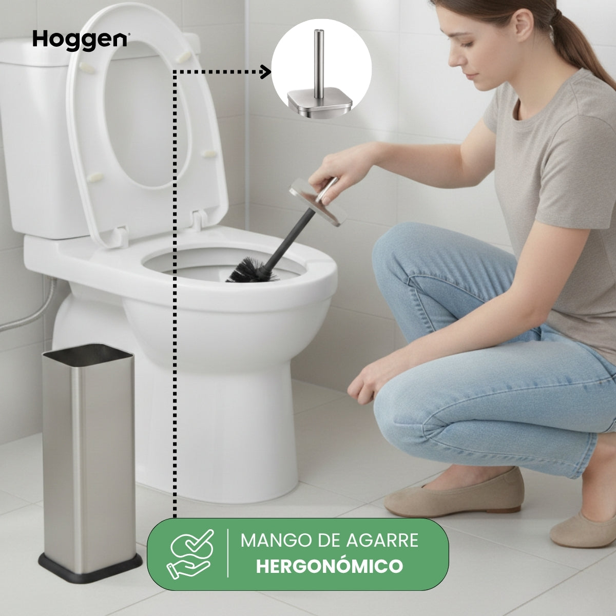Escobilla cuadrada acero inoxidable con base