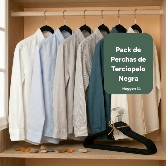 Perchas de Terciopelo Negro para Adultos X 10 Unidades