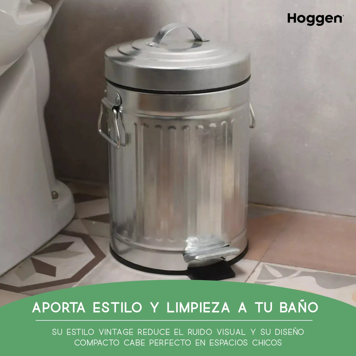 Cesto de Basura Redondo Galvanizado 3 Lts