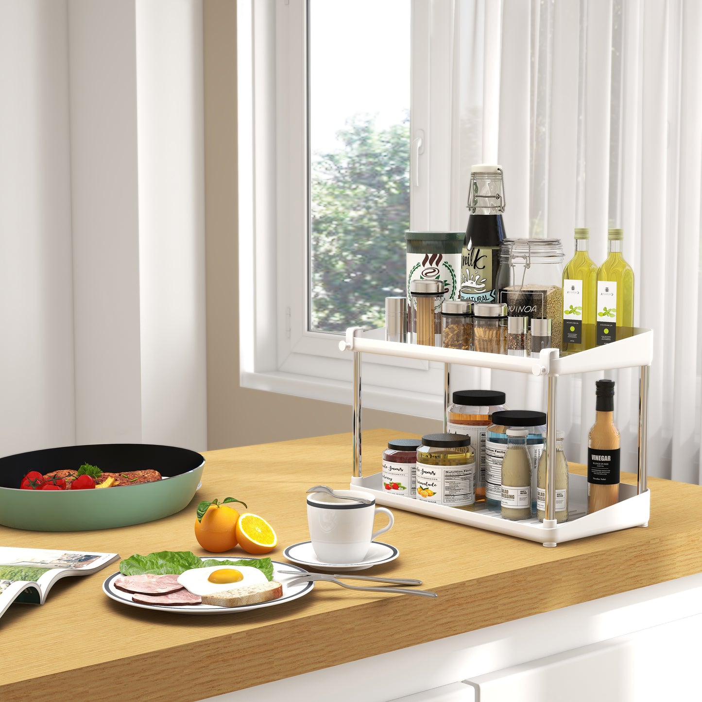 Estante Organizador Especiero Cajon Cocina 2 Niveles