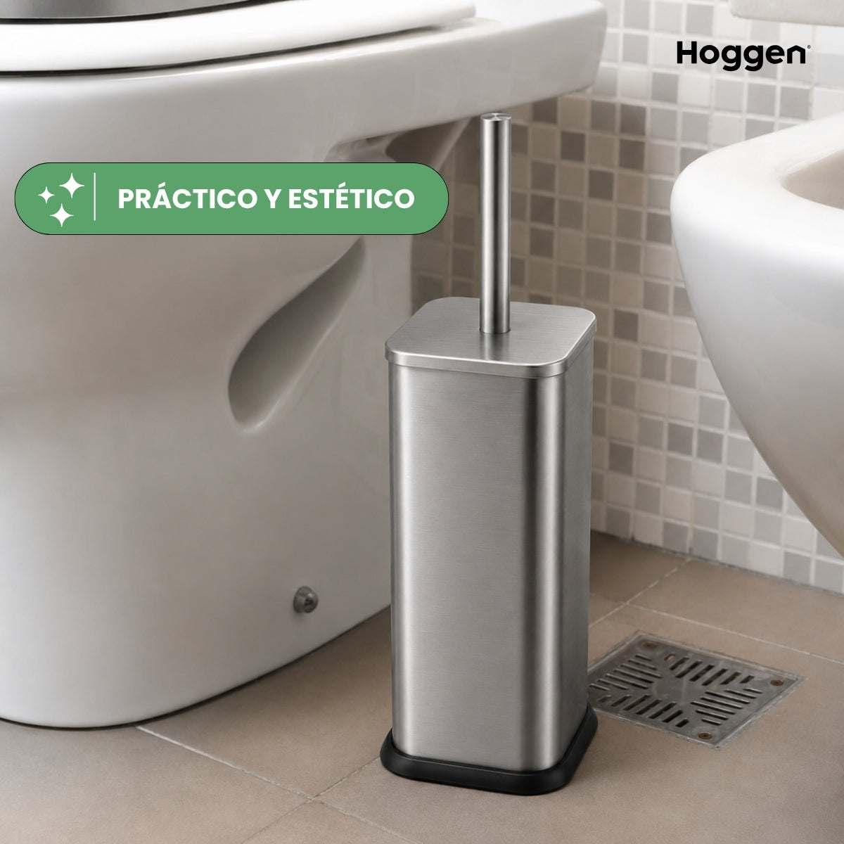 Escobilla cuadrada acero inoxidable con base