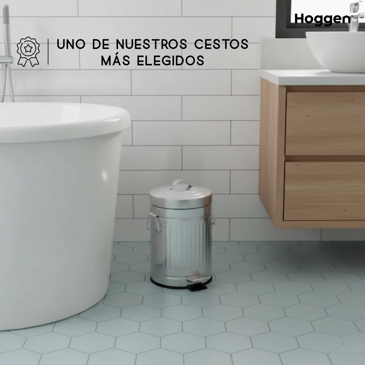 Cesto de Basura Redondo Galvanizado 3 Lts