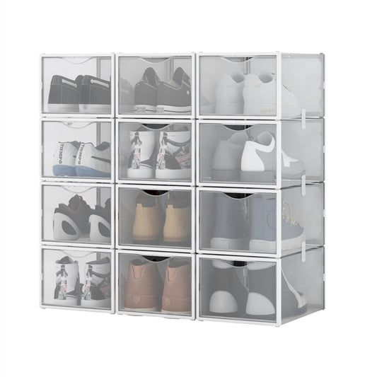 Caja Organizadora Para Zapatos por 12 Unidades con Apertura Frontal Vertical