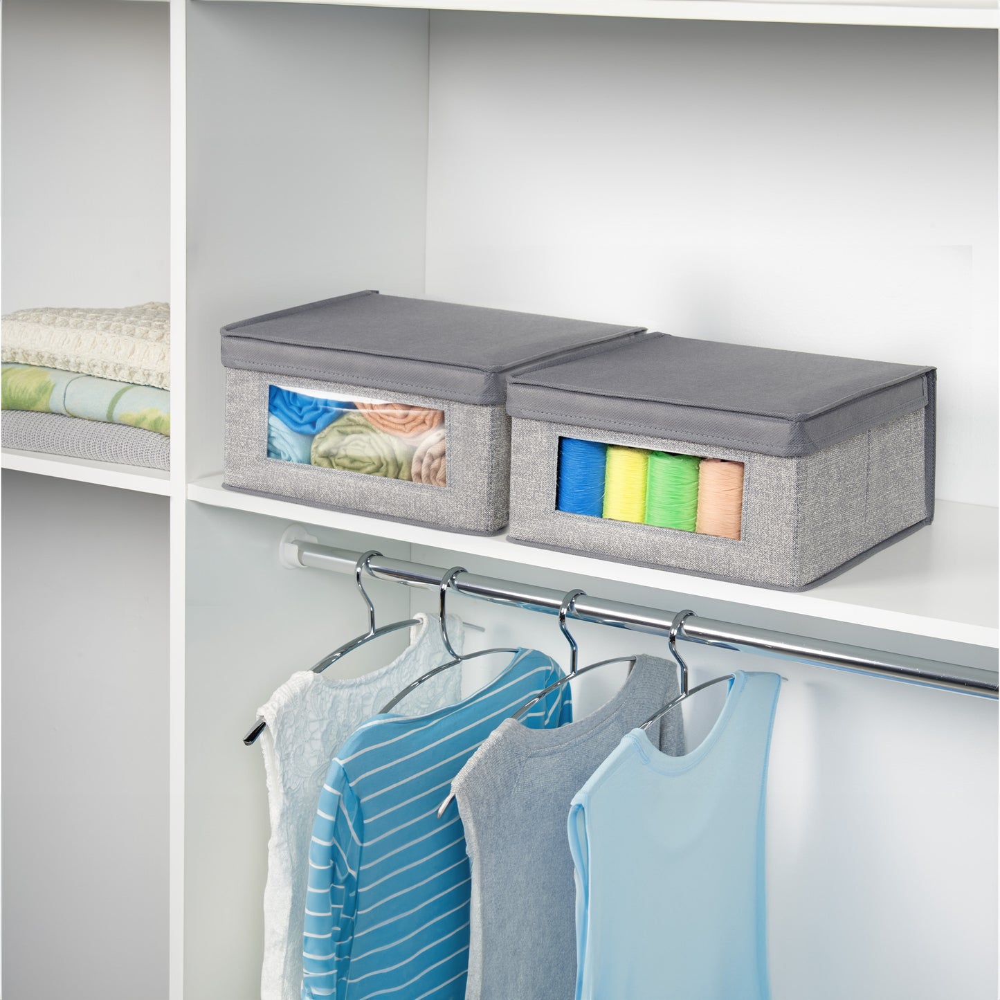 Caja Organizador De Tela Apilable Con Tapa Plegable Hogar