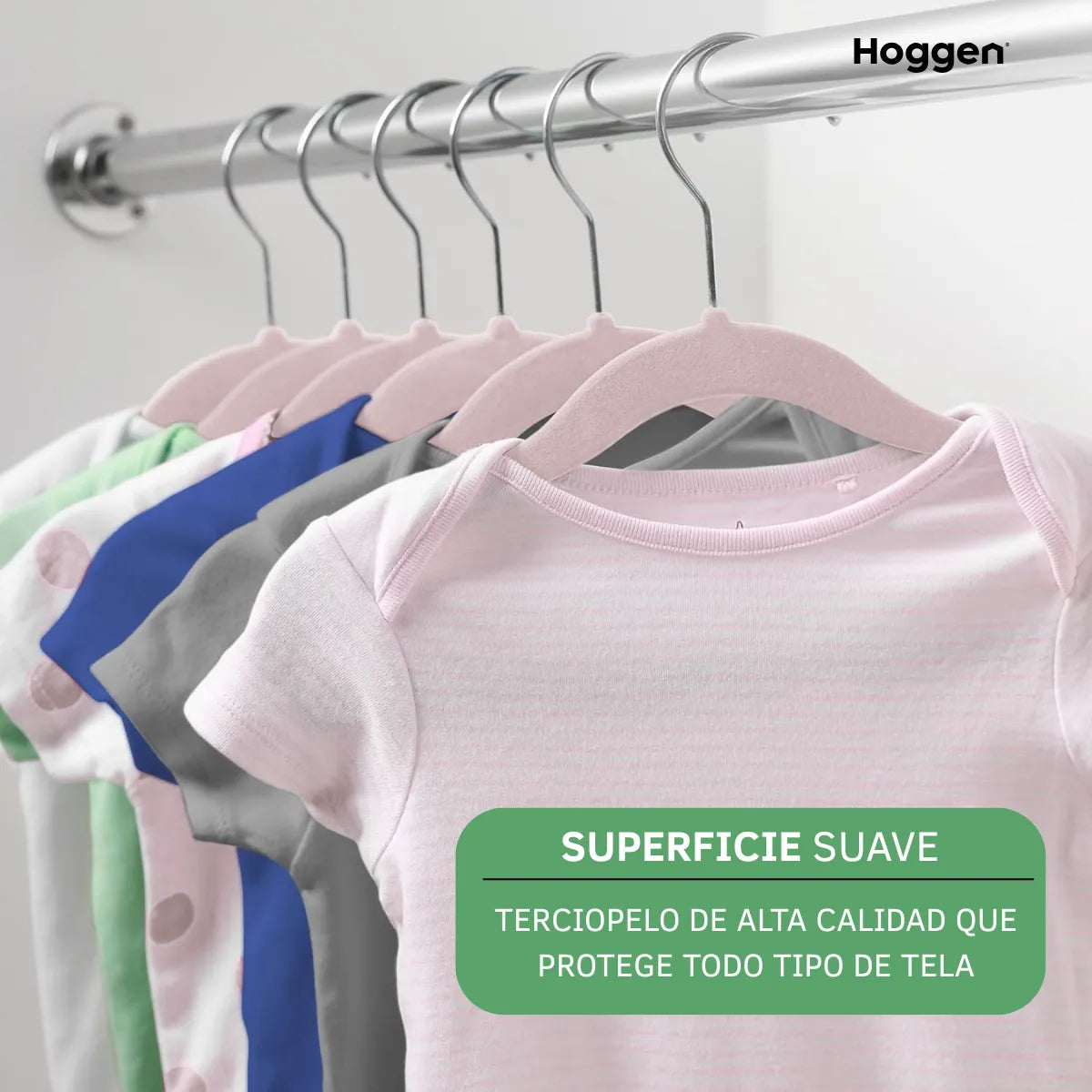 Perchas Terciopelo Rosa para Bebe X10 Unidades