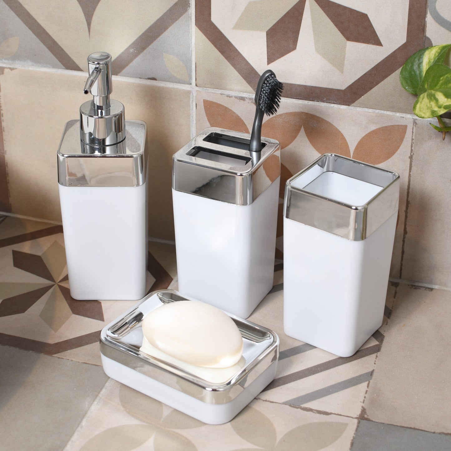 Kit de Baño Blanco 4 Piezas