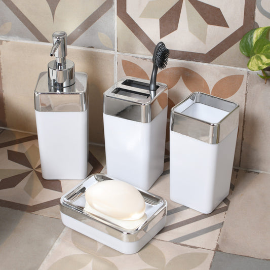 Kit de Baño Blanco 4 Piezas