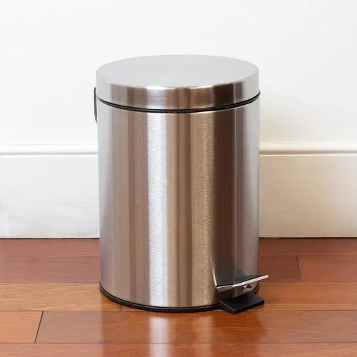 Papelera Con Pedal 12 Lts Acero Inox. Color Gris