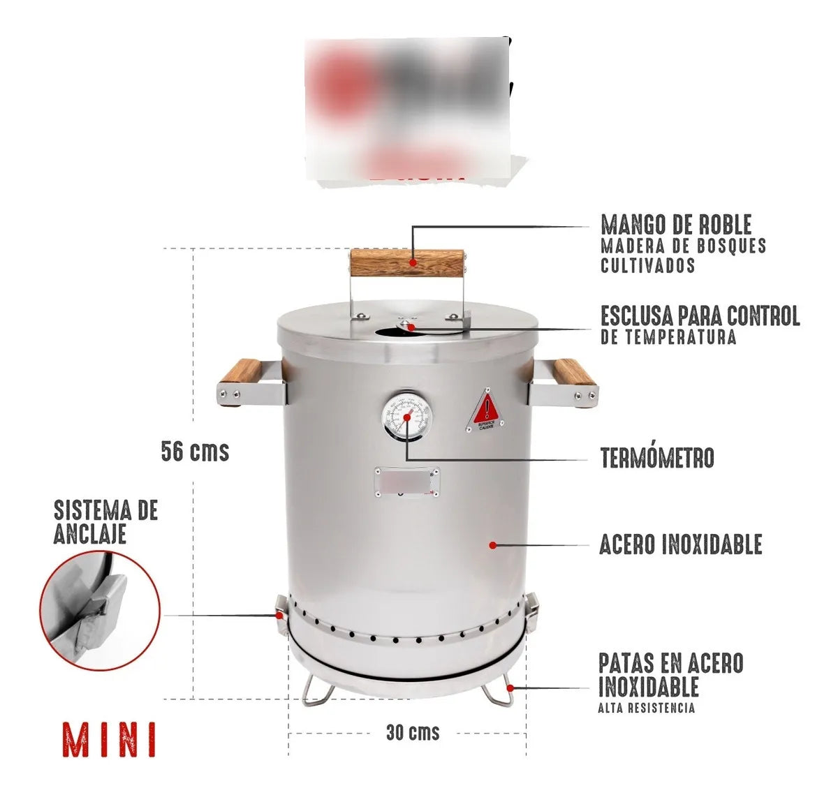 Asador Ahumador Barril Mini Basik