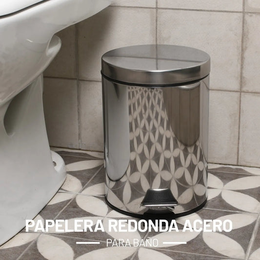 Cesto Tarro Tacho Papelera Con Pedal Acero Inoxidable 5 Lts