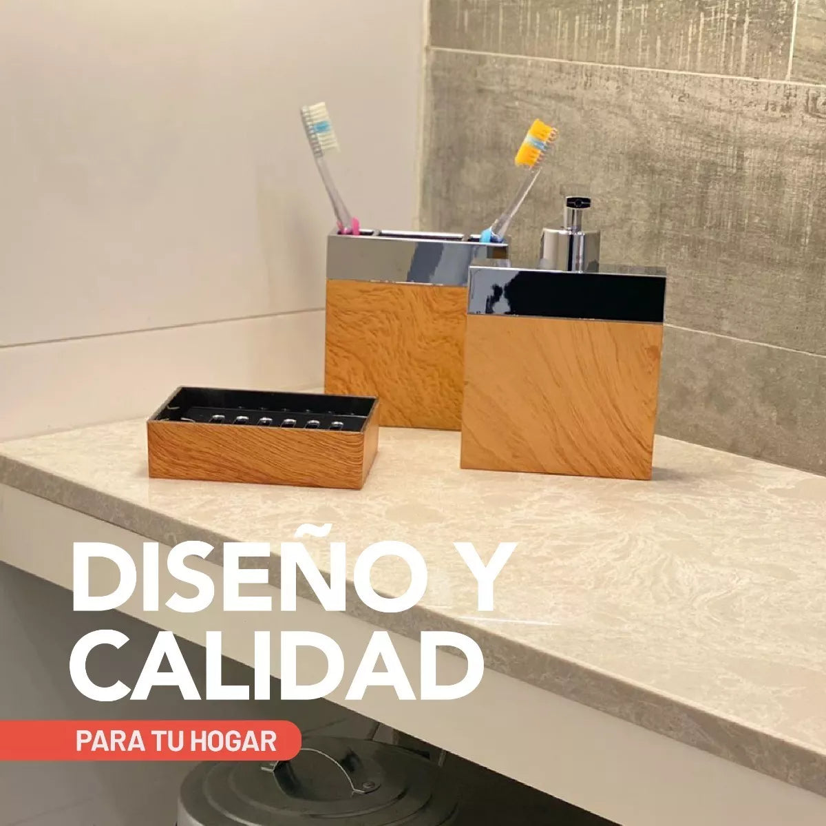 Kit para baño Simil Madera