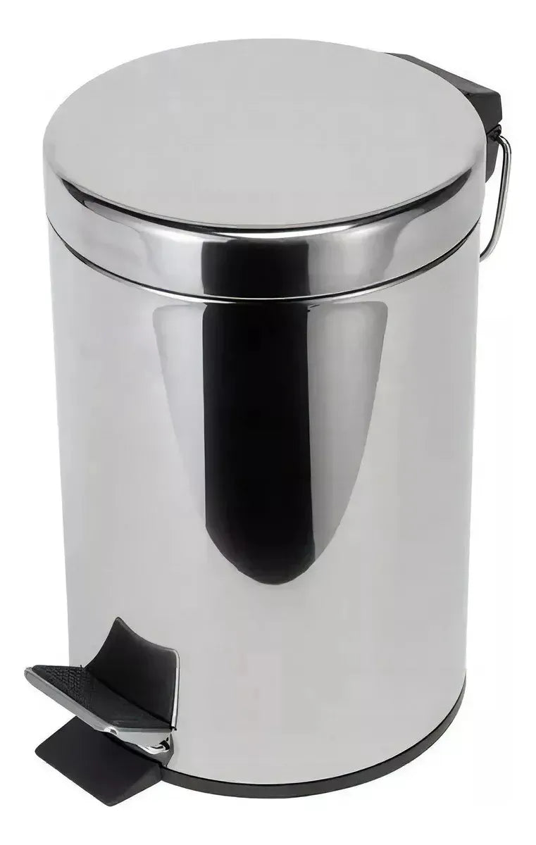 Cesto Tarro Tacho Papelera Con Pedal Acero Inoxidable 5 Lts