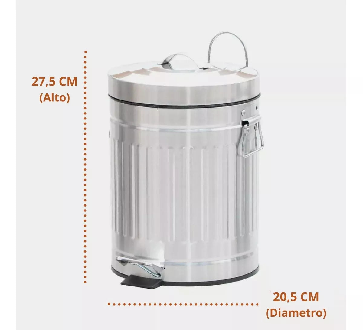 Cesto 5lts acero galvanizado vintage redondo