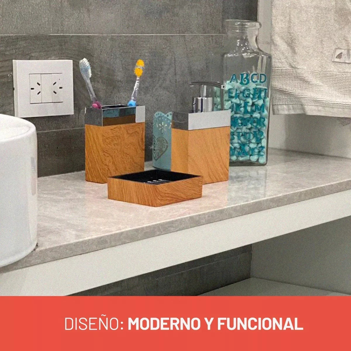 Kit para baño Simil Madera