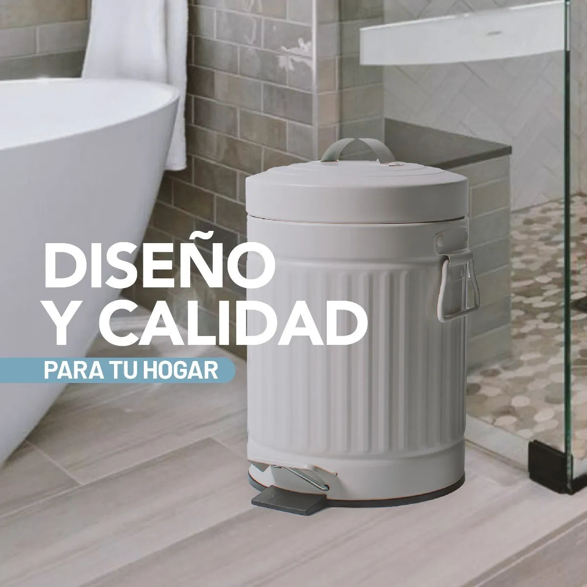 Cesto Basura Blanco Baño Cocina Pedal Retro Vintage 3 Lts