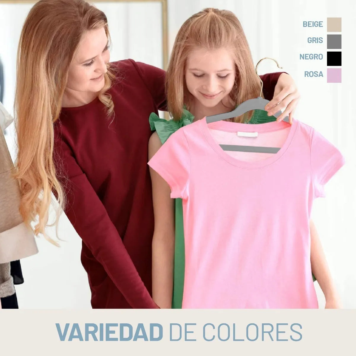 Perchas Terciopelo Kids Gris Niños Antideslizante X 50 Unidades