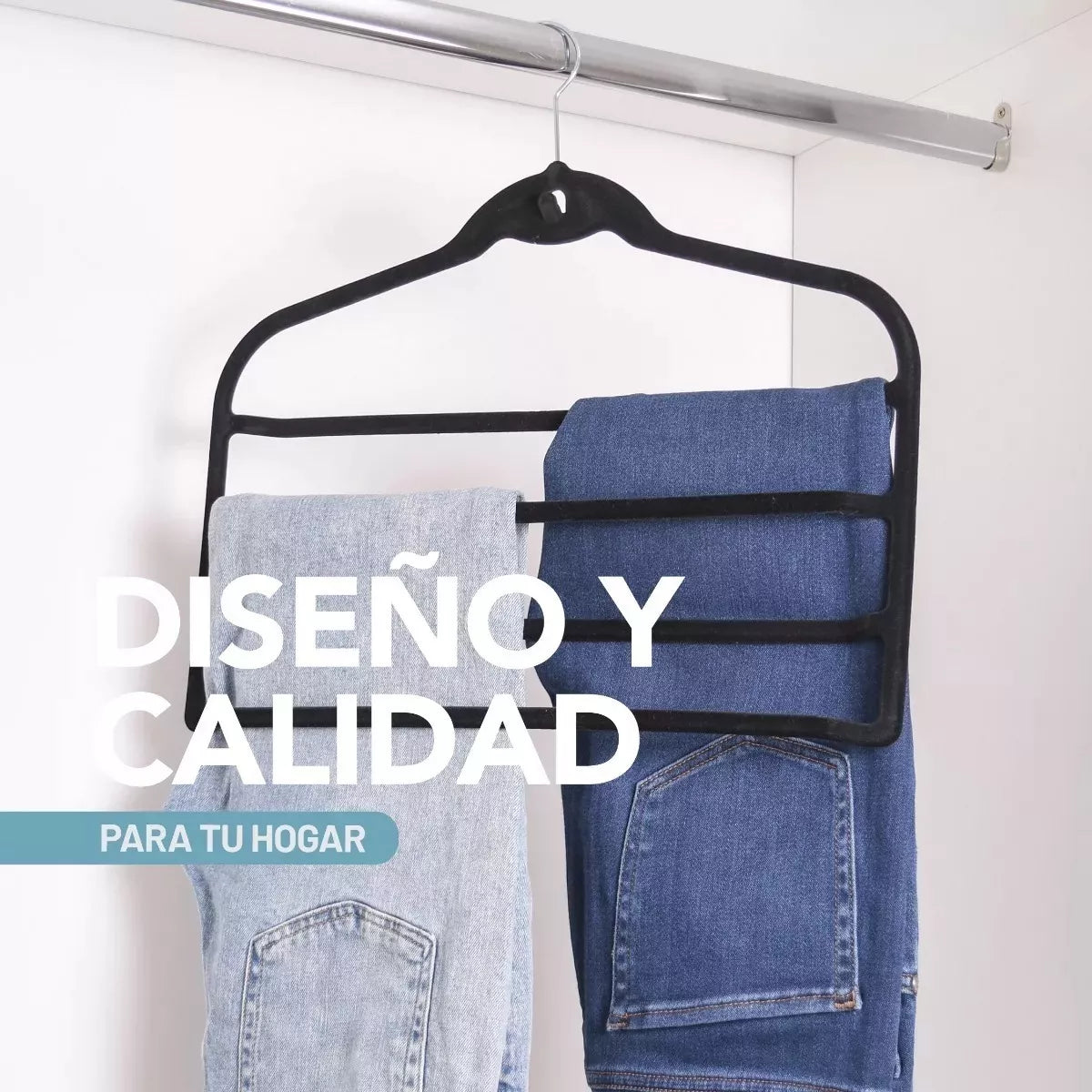 Percha terciopelo pantalonera negra