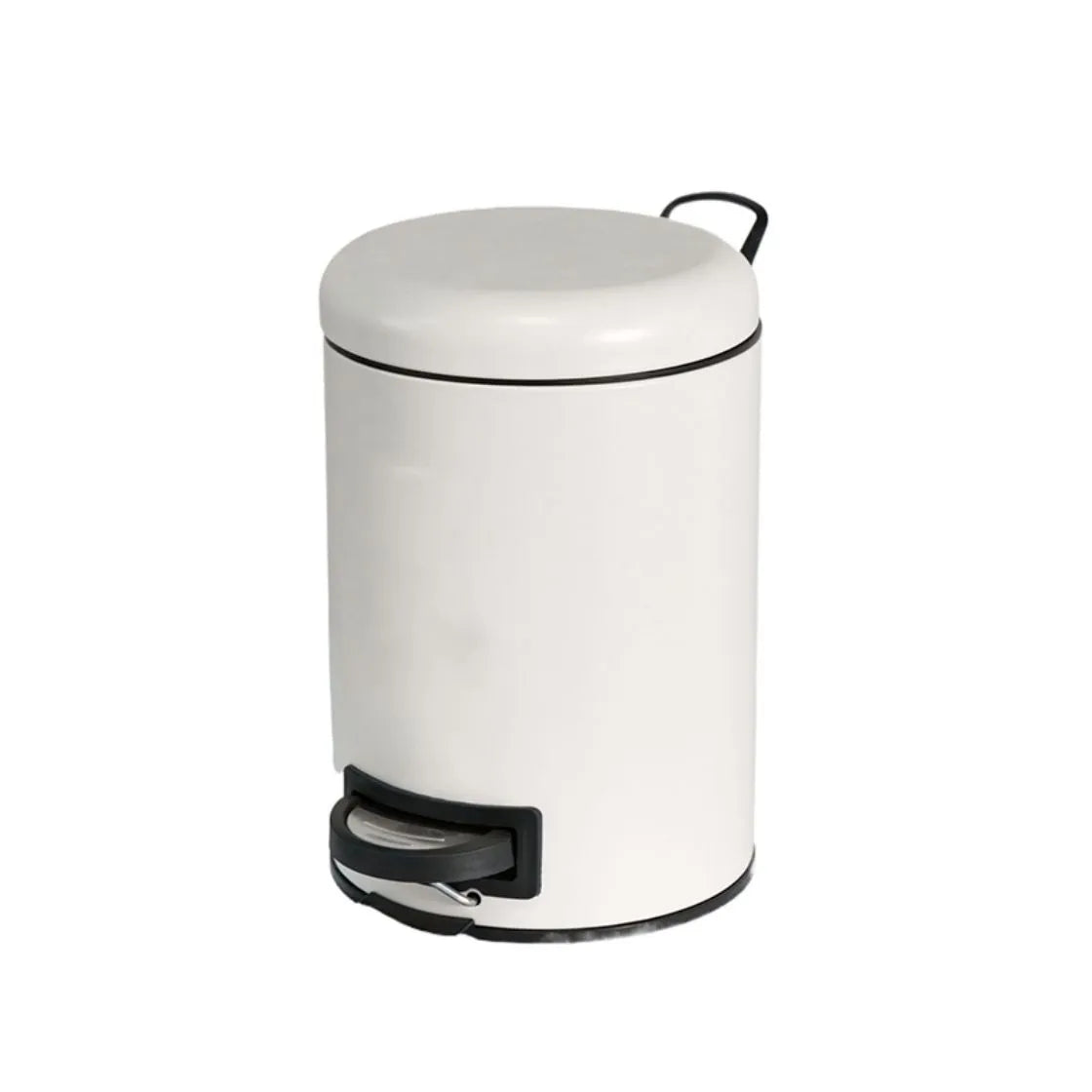 Cesto de Basura Redondo Acero Inoxidable Blanco 3 Lts