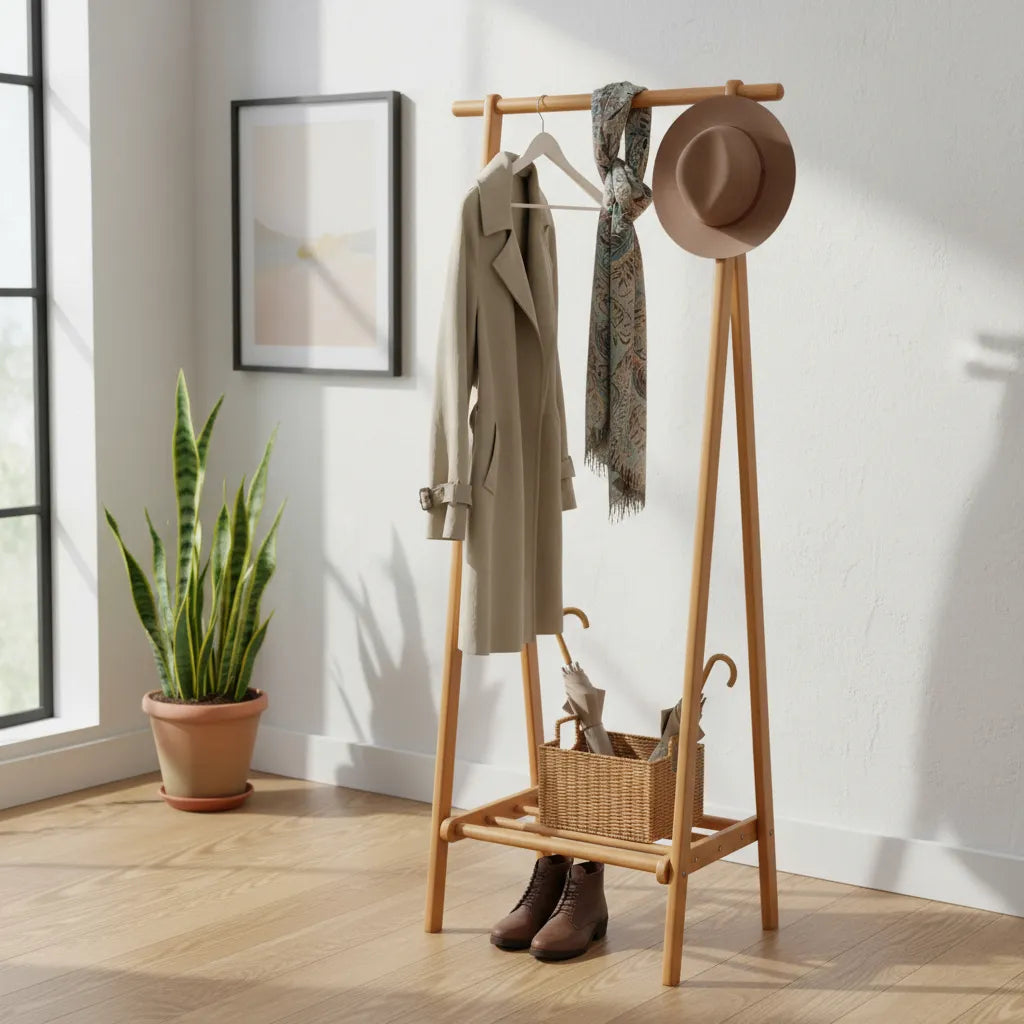 Perchero De Pie Madera Nordico