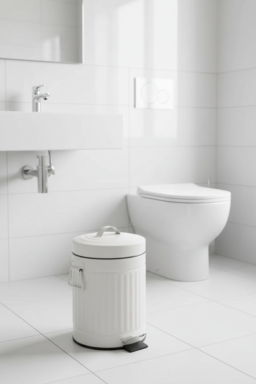Cesto Basura Blanco Baño Cocina Pedal Retro Vintage 3 Lts