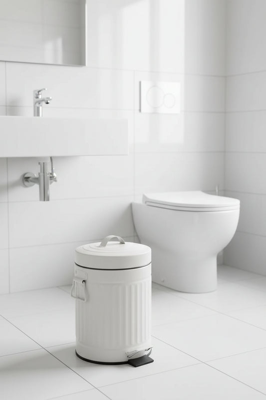 Cesto Basura Blanco Baño Cocina Pedal Retro Vintage 3 Lts
