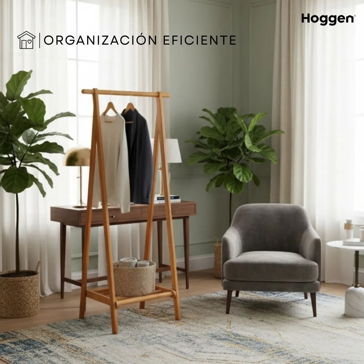 Perchero De Pie Madera Nordico