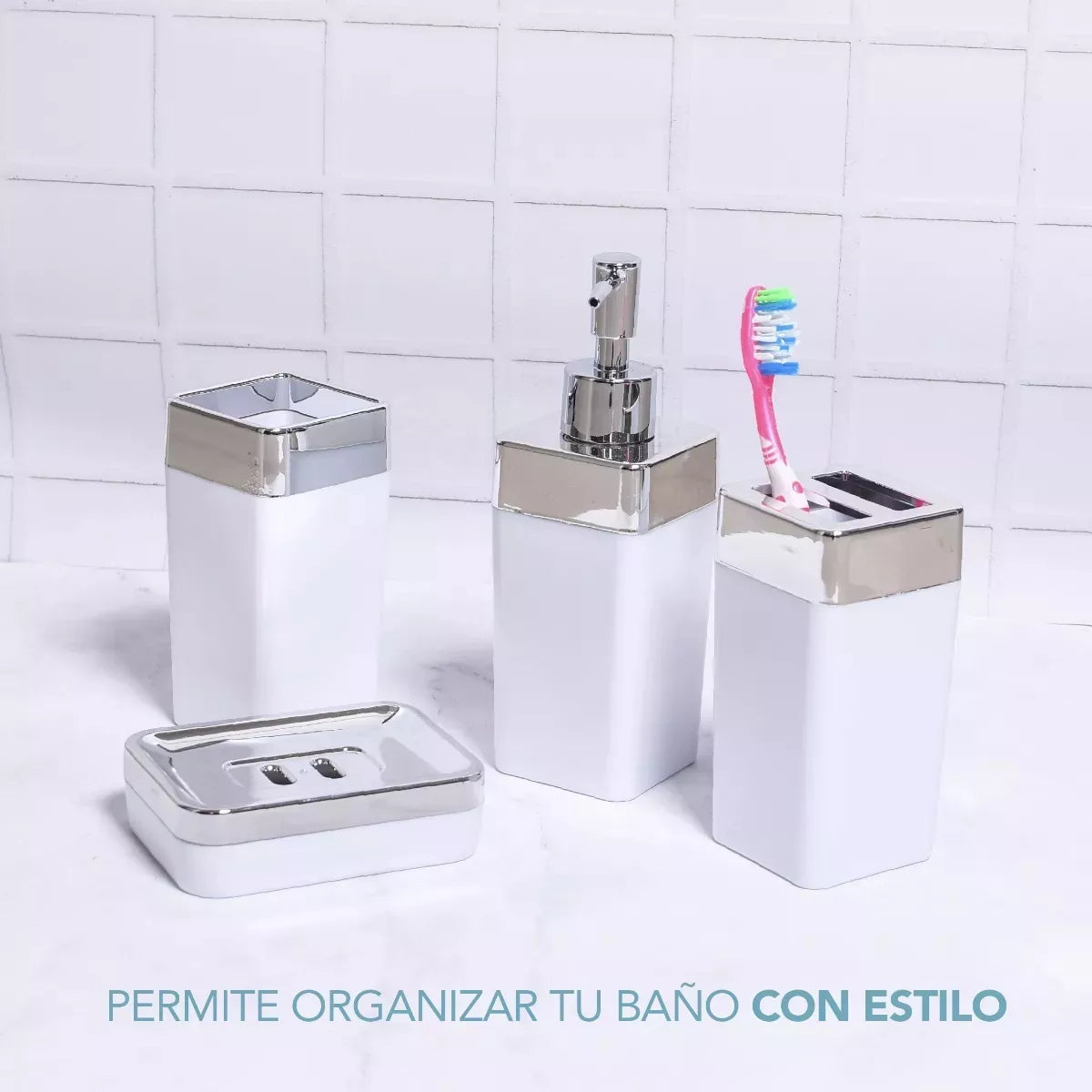 Set de baño Blanco 4 piezas