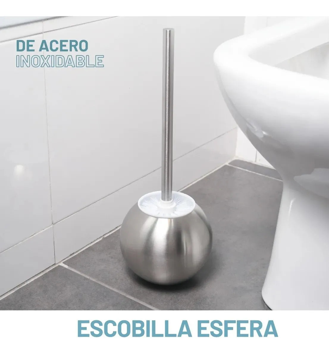 Escobilla esfera para inodoro de acero inoxidable