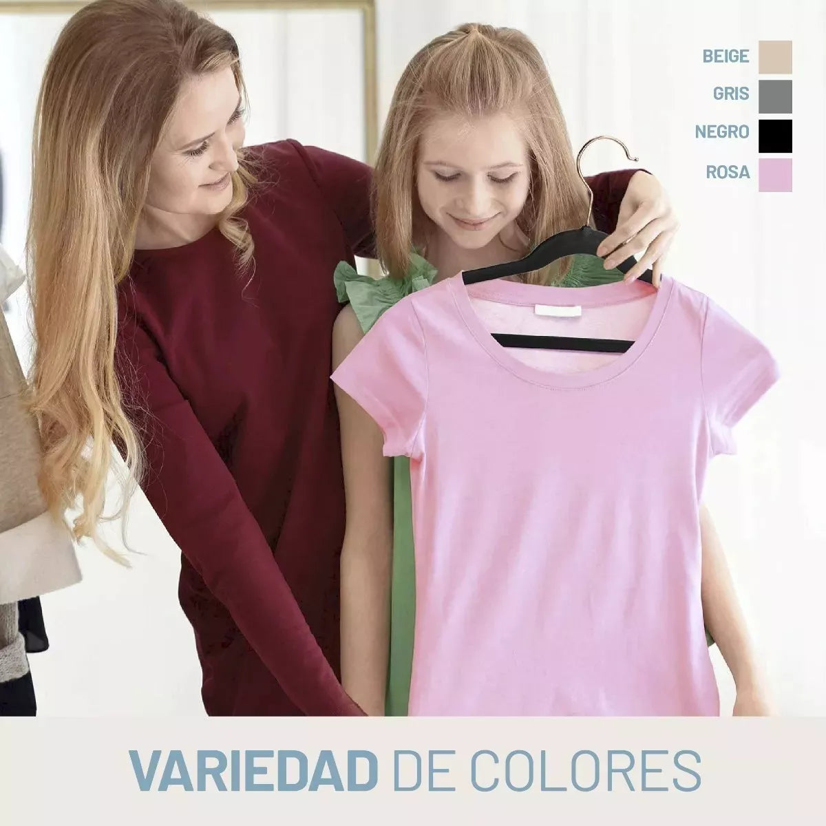 Perchas de Terciopelo Negra para Niños x 10 Unidades