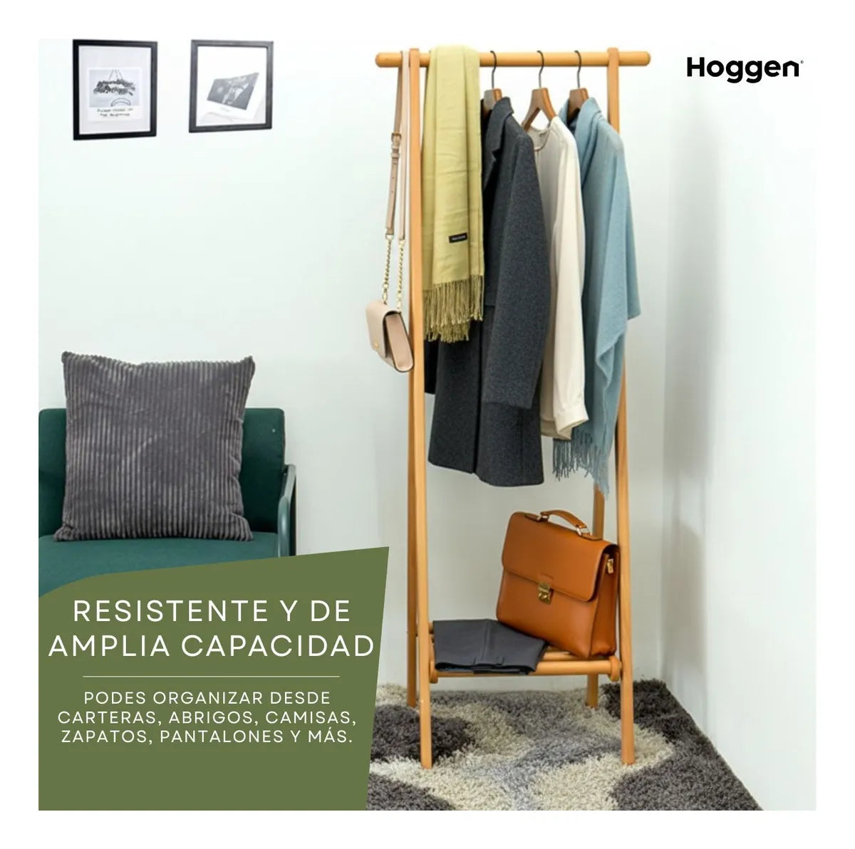 Perchero De Pie Madera Nordico